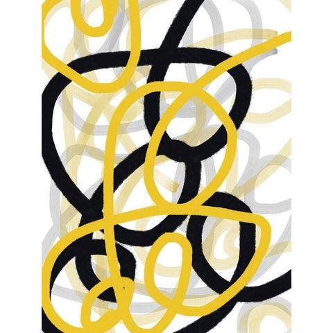 Scribble No. 1 Black Modern Wood Framed Art Print by Baker, Bronwyn