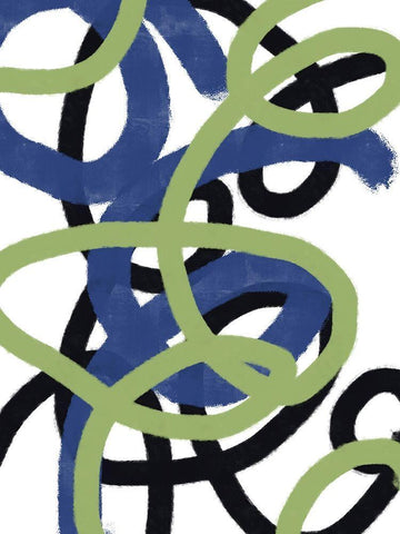 Scribble No. 2 White Modern Wood Framed Art Print with Double Matting by Baker, Bronwyn