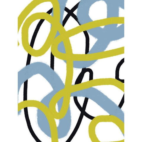 Scribble No. 3 White Modern Wood Framed Art Print by Baker, Bronwyn