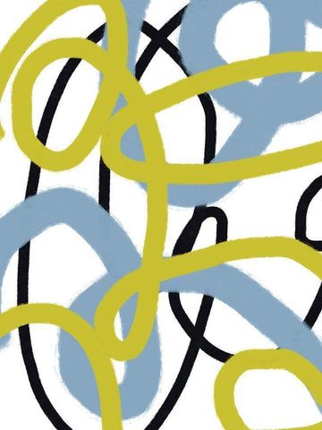 Scribble No. 3 White Modern Wood Framed Art Print with Double Matting by Baker, Bronwyn
