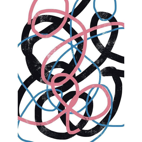Scribble No. 4 Black Modern Wood Framed Art Print with Double Matting by Baker, Bronwyn