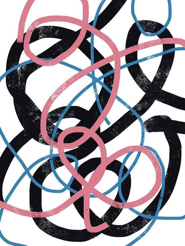 Scribble No. 4 White Modern Wood Framed Art Print with Double Matting by Baker, Bronwyn