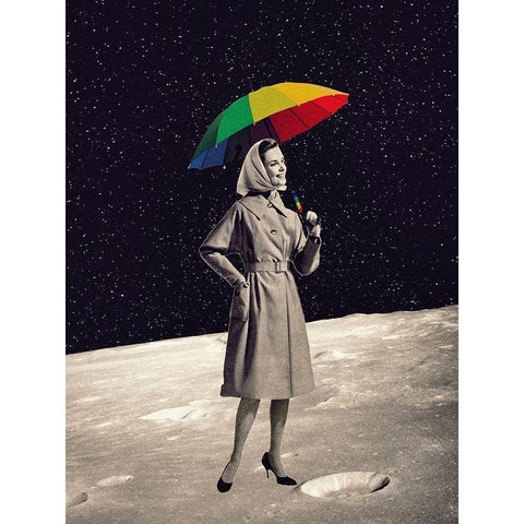 Moon Walk Black Modern Wood Framed Art Print by Brothers, Erika C.
