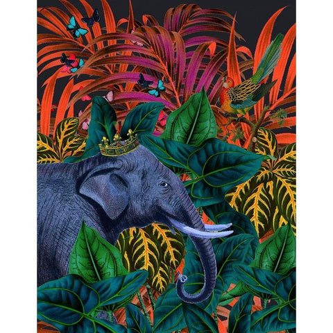 Tropical Jungle Black Modern Wood Framed Art Print by Brothers, Erika C.