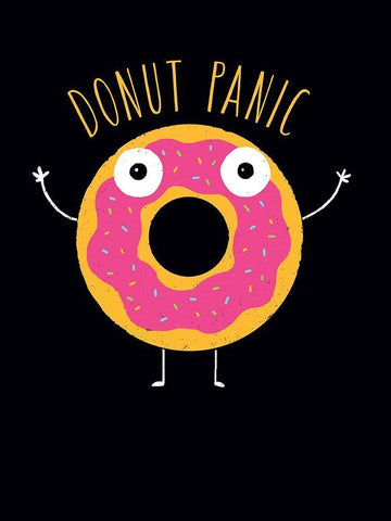 Donut Panic White Modern Wood Framed Art Print with Double Matting by Buxton, Michael