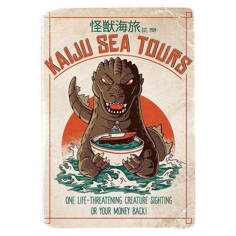 Kaiju Sea Tours Gold Ornate Wood Framed Art Print with Double Matting by Buxton, Michael