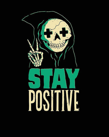 Stay Positive White Modern Wood Framed Art Print with Double Matting by Buxton, Michael