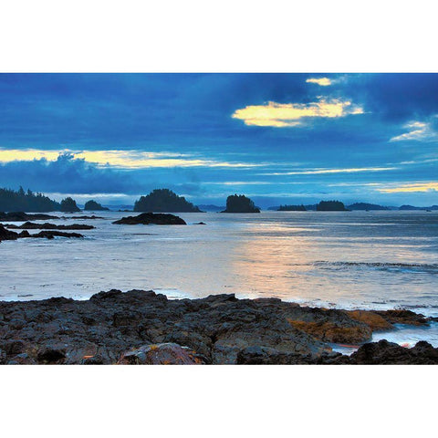 Island at Sunrise Black Modern Wood Framed Art Print with Double Matting by Burdick, Chuck