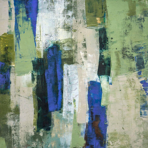 Foret d emeraude White Modern Wood Framed Art Print with Double Matting by Balbinot, Brigitte