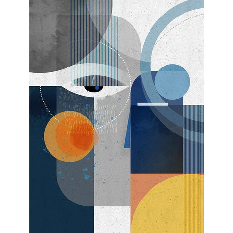 Obsidian Black Modern Wood Framed Art Print with Double Matting by Banerjee, Ishita