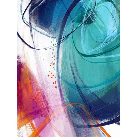 Turquoise No. 2 Black Modern Wood Framed Art Print by Banerjee, Ishita