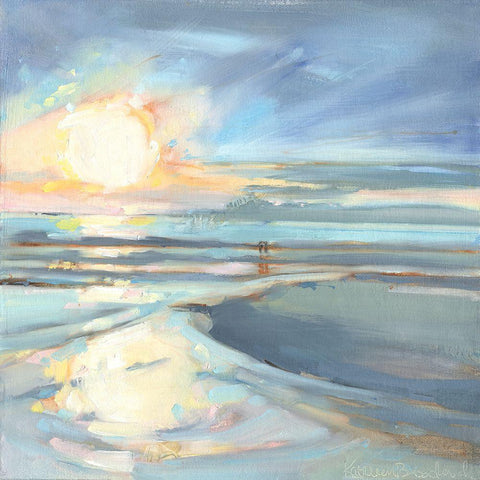 Eastern Lake Sunset Black Modern Wood Framed Art Print by Broaderick, Kathleen
