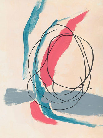 Spiral No. 1 White Modern Wood Framed Art Print with Double Matting by Baker, Bronwyn