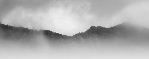 Smoky Mountain Mood White Modern Wood Framed Art Print with Double Matting by Bell, Nicholas