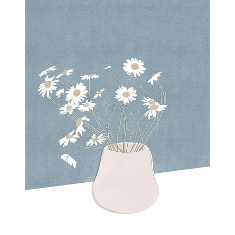 Daisy Still Life White Modern Wood Framed Art Print by Beeh, Katie