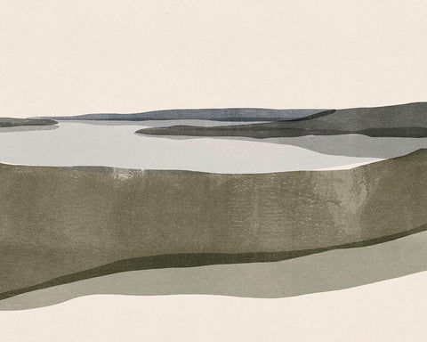 Landscape No. 6 White Modern Wood Framed Art Print with Double Matting by Beeh, Katie