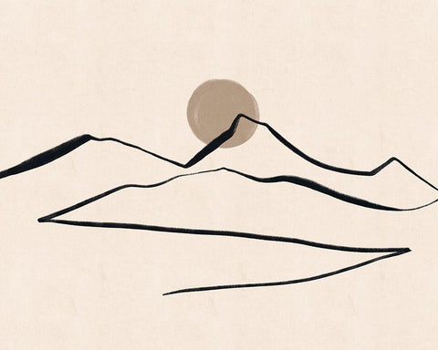 Linear Landscape No. 1 Black Ornate Wood Framed Art Print with Double Matting by Beeh, Katie