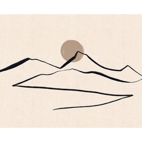 Linear Landscape No. 1 Black Modern Wood Framed Art Print with Double Matting by Beeh, Katie