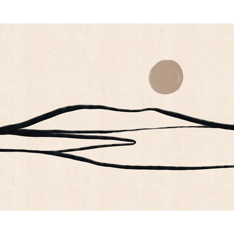 Linear Landscape No. 2 Black Modern Wood Framed Art Print by Beeh, Katie