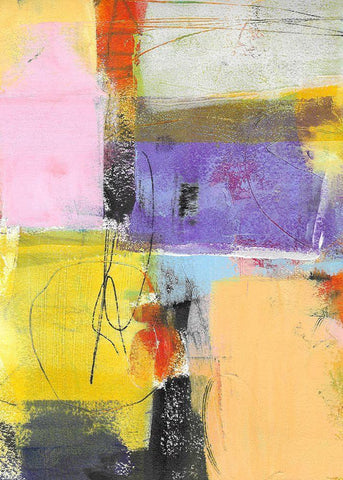 Purple and Gold Feature White Modern Wood Framed Art Print with Double Matting by Beer, Pamela K.