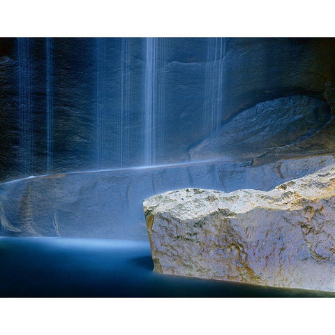 Base of Vernal Falls Black Modern Wood Framed Art Print by Becia, Jim