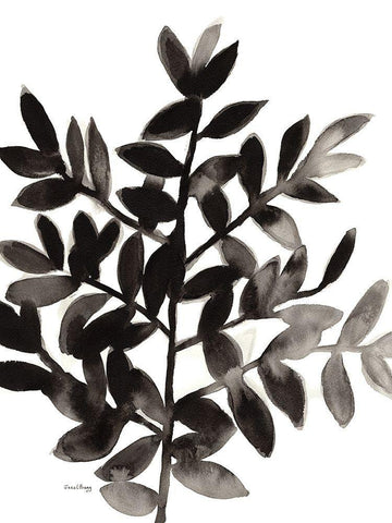 Botanical with Nagi Fern No. 2 Black Ornate Wood Framed Art Print with Double Matting by Bragg, Janel