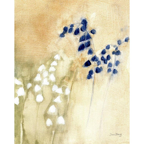 Floral with Bluebells and Snowdrops No. 2 Gold Ornate Wood Framed Art Print with Double Matting by Bragg, Janel