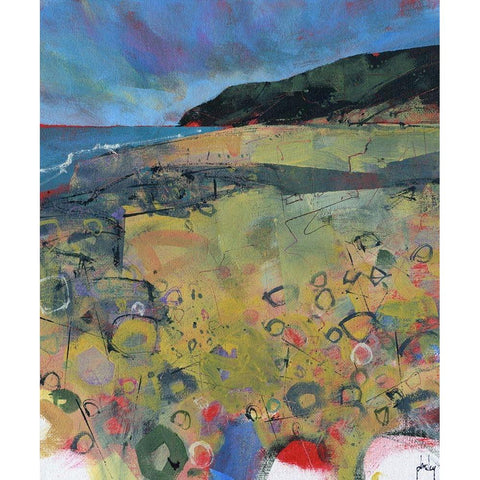 Penbryn Beach Gold Ornate Wood Framed Art Print with Double Matting by Bailey, Paul