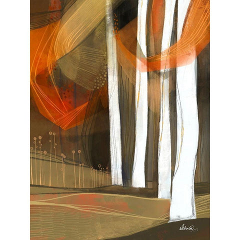 Ethereal Fall Forest White Modern Wood Framed Art Print by Banerjee, Ishita
