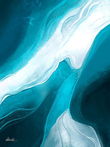 Ethereal Iceberg White Modern Wood Framed Art Print with Double Matting by Banerjee, Ishita