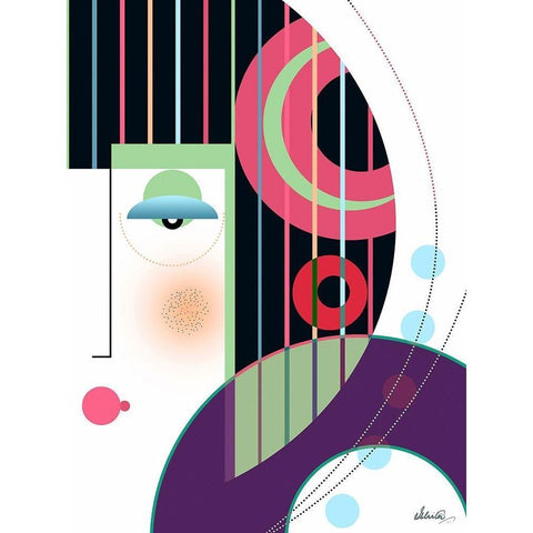 Geisha White Modern Wood Framed Art Print by Banerjee, Ishita