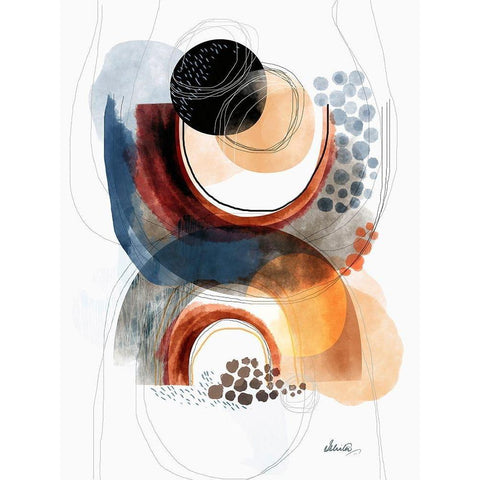Moving Mountains Black Modern Wood Framed Art Print with Double Matting by Banerjee, Ishita