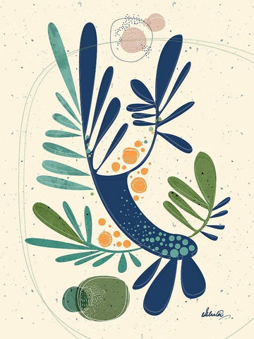 Nordic Trees 1 Black Ornate Wood Framed Art Print with Double Matting by Banerjee, Ishita