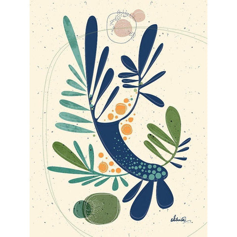 Nordic Trees 1 Black Modern Wood Framed Art Print with Double Matting by Banerjee, Ishita