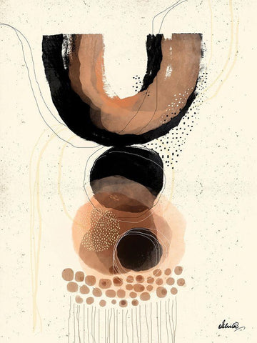 Precarious White Modern Wood Framed Art Print with Double Matting by Banerjee, Ishita