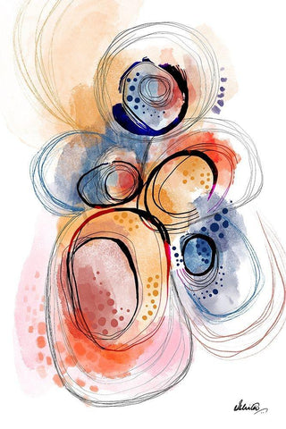 Spin White Modern Wood Framed Art Print with Double Matting by Banerjee, Ishita