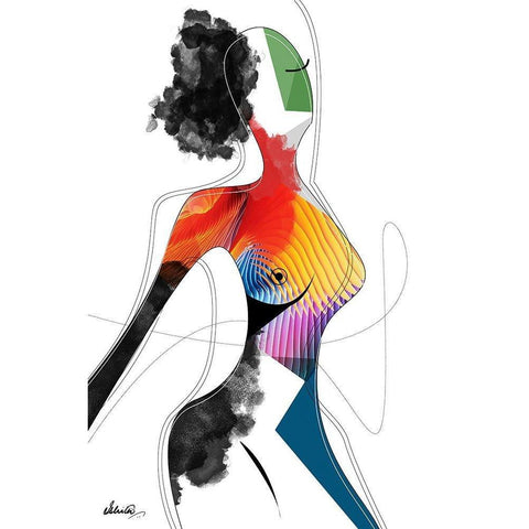 Vivid Woman - Invincible White Modern Wood Framed Art Print by Banerjee, Ishita