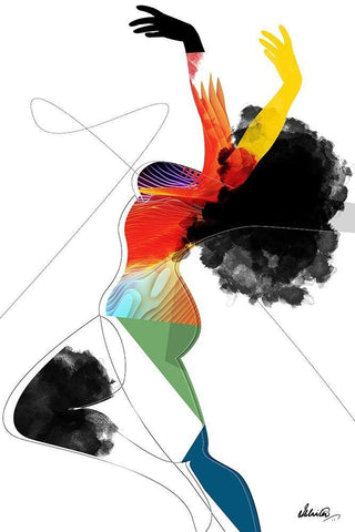 Vivid Woman - Liberated Black Ornate Wood Framed Art Print with Double Matting by Banerjee, Ishita