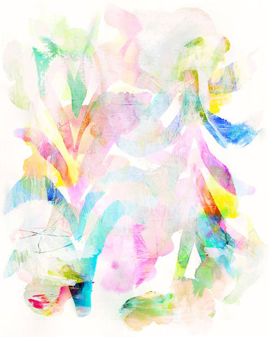 Flower and Rainbow Black Modern Wood Framed Art Print by Bainbridge, Hope