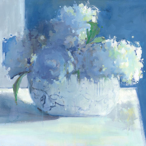 Blue Velvet White Modern Wood Framed Art Print with Double Matting by Broaderick, Kathleen