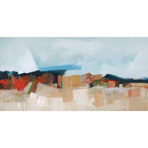 Abstract Landscape Black Modern Wood Framed Art Print with Double Matting by Crosby, William M.