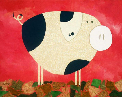 Pig Newton Black Ornate Wood Framed Art Print with Double Matting by Craig, Casey