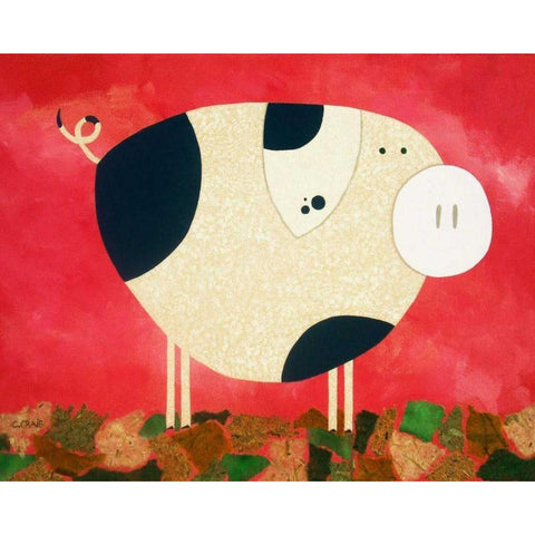 Pig Newton Black Modern Wood Framed Art Print by Craig, Casey