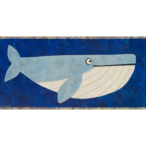 Wendell the Whale Gold Ornate Wood Framed Art Print with Double Matting by Craig, Casey
