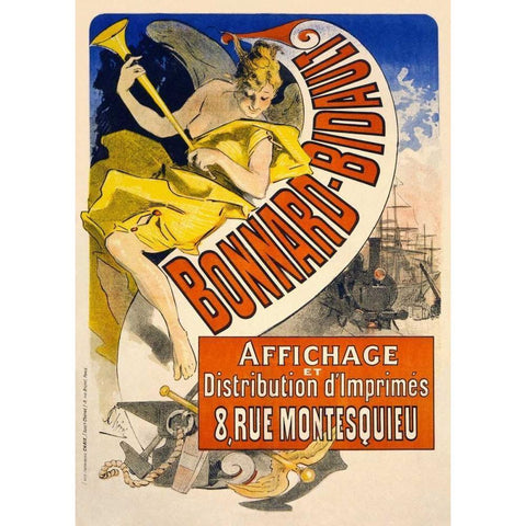 Bonnard Bidault White Modern Wood Framed Art Print by Cheret, Jules
