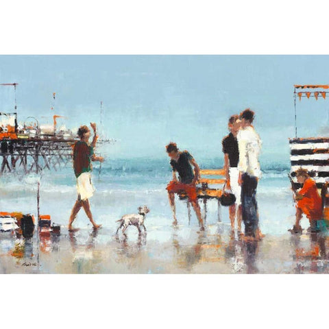 Theatre of the Tides Black Modern Wood Framed Art Print with Double Matting by Christie, Lorraine