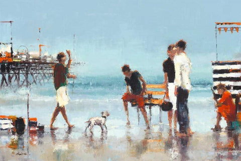 Theatre of the Tides White Modern Wood Framed Art Print with Double Matting by Christie, Lorraine