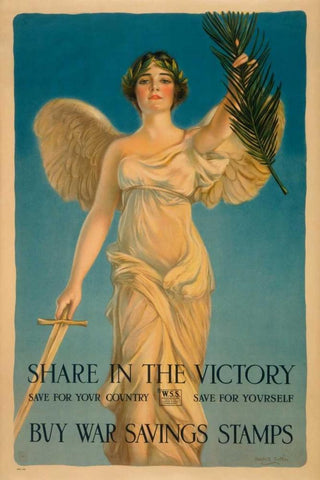 Share in the Victory Black Ornate Wood Framed Art Print with Double Matting by Coffin, Haskell