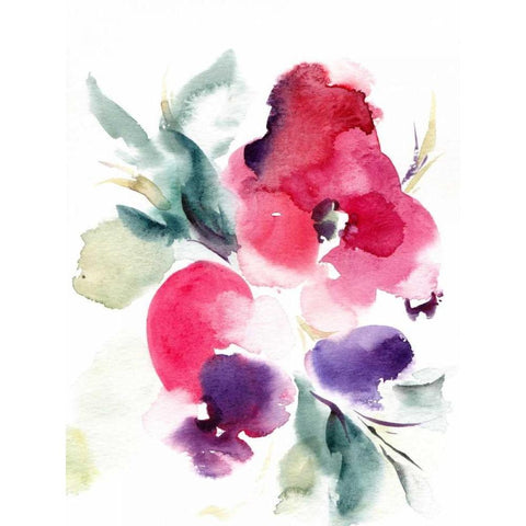 Summer Notes in Pink White Modern Wood Framed Art Print by CanotStop