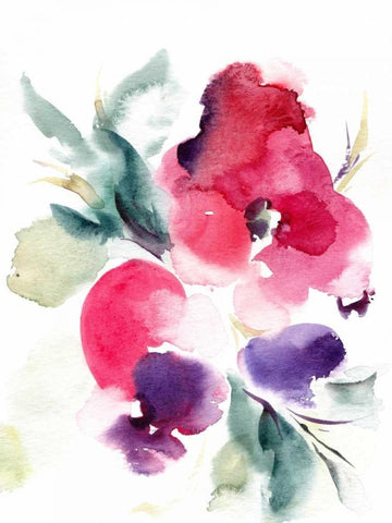 Summer Notes in Pink Black Ornate Wood Framed Art Print with Double Matting by CanotStop